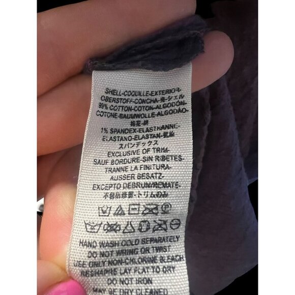 FREE PEOPLE Womens MEDIUM Textured Purple Button-Up Shirt With Pockets BEACH REL - Picture 8 of 10